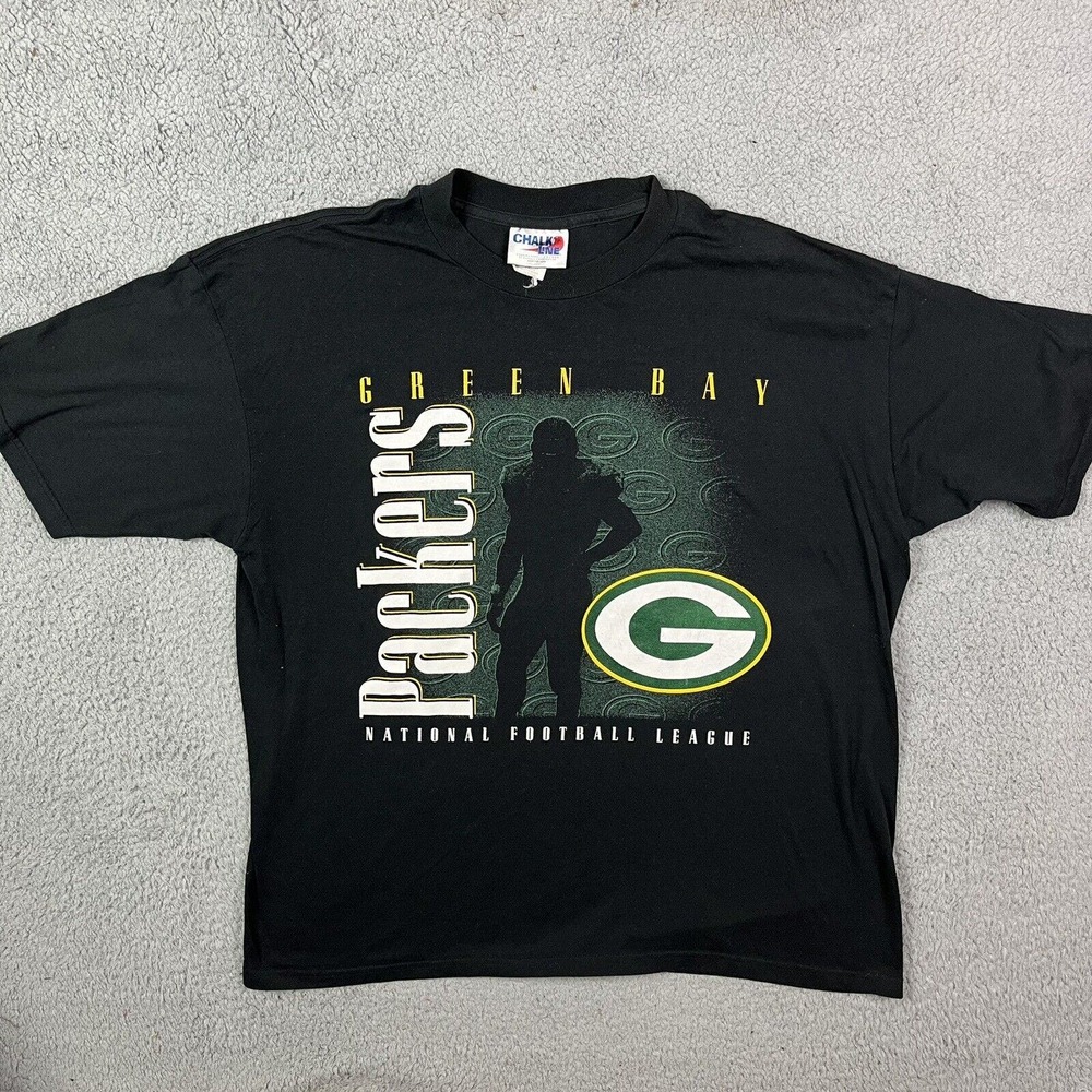 Vintage Green Bay Packers T Shirt NFL Football Chalk Line Size XL‎